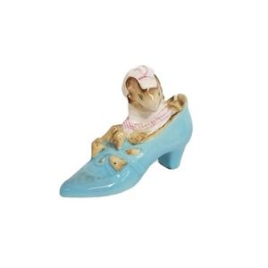 Vtg F Warne Co Beswick Beatrix Potter Old Woman in a Shoe Mouse Figurine